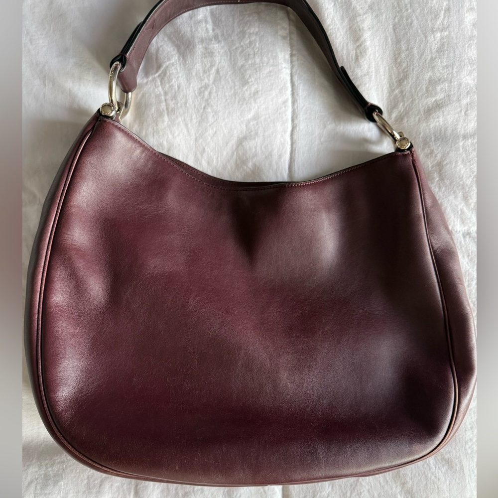 COACH Nomad Hobo Oxblood Wine G Leather Purse Handbag 54446 Pre-owned